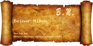 Beiner Mikes névjegykártya